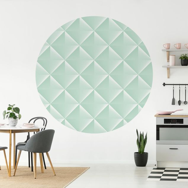 Wallpapers geometric Geometric 3D Diamond Pattern In Mint