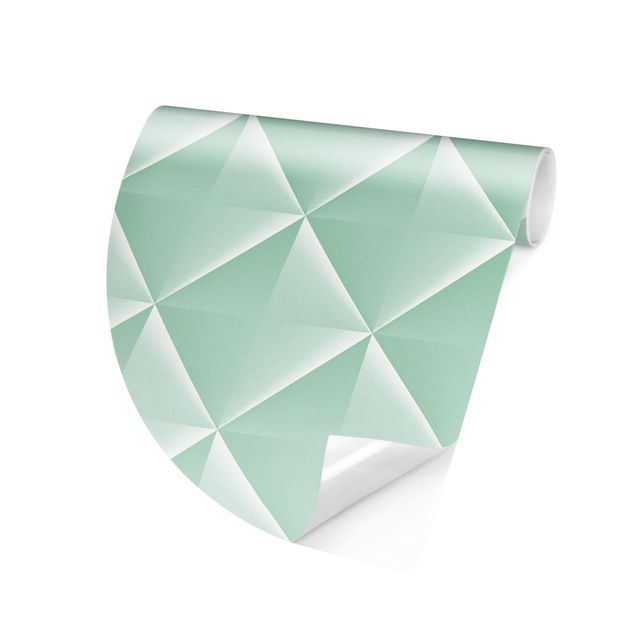 Wallpapers modern Geometric 3D Diamond Pattern In Mint