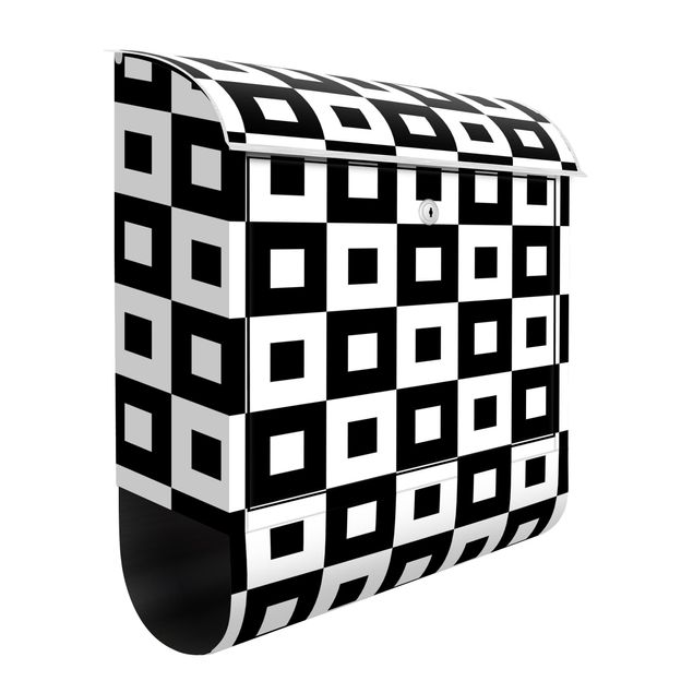 Letterboxes black and white Geometrical Pattern Of Black And White Squares,