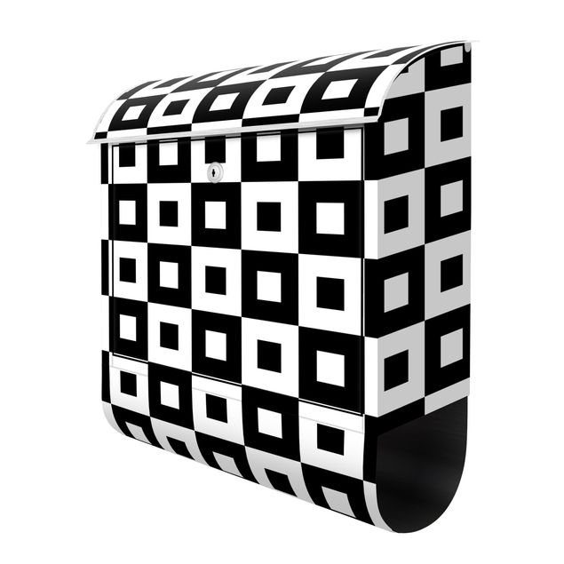 Letterboxes Geometrical Pattern Of Black And White Squares,