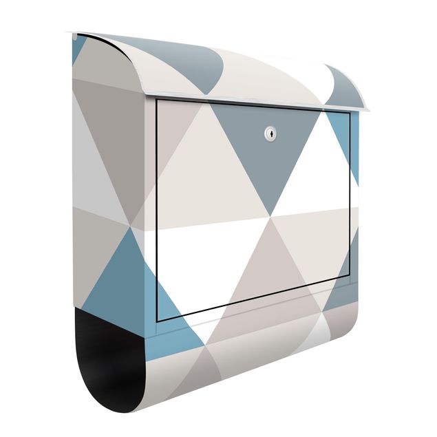 Blue letter box Geometrical Pattern Tilted Triangle Blue