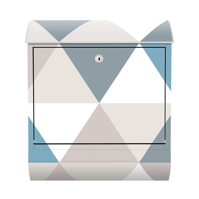 Letterboxes Geometrical Pattern Tilted Triangle Blue