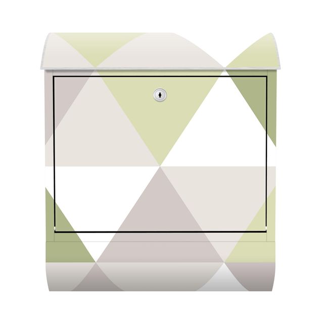 Letterboxes Geometrical Pattern Tilted Triangle Green