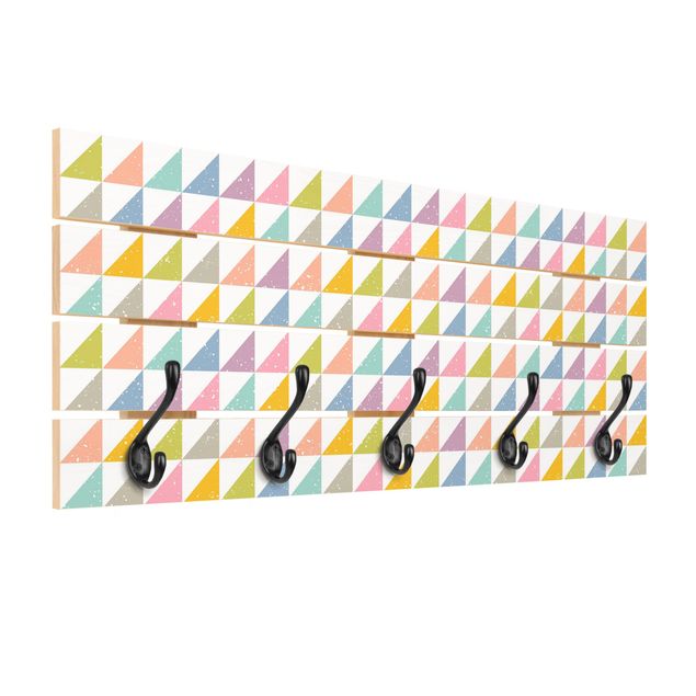 Wall coat hanger Geometrical Pattern With Triangles Colourful