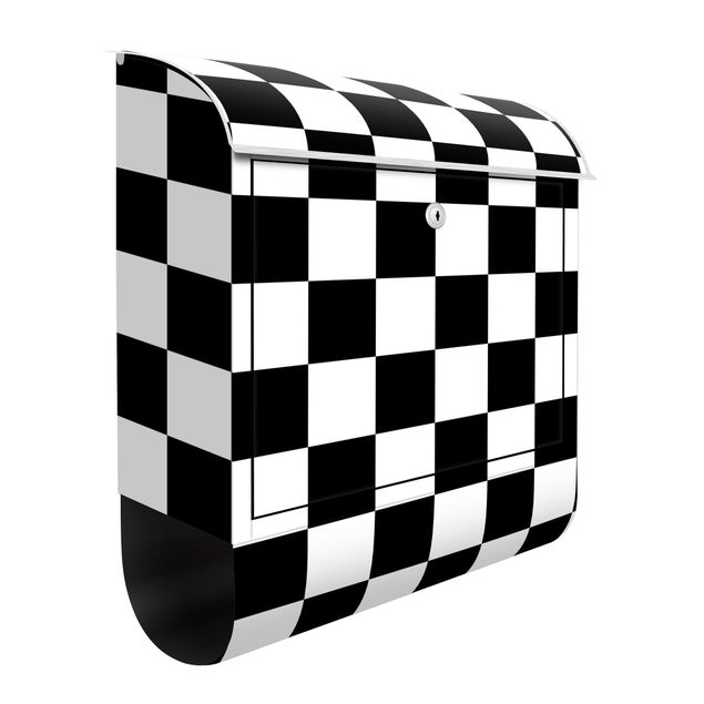 Letterboxes black and white Geometrical Pattern Chessboard Black And White