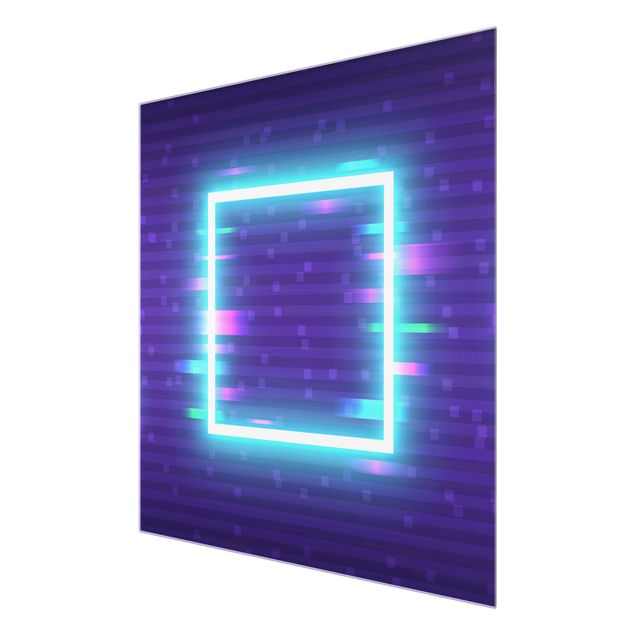 Glass print - Geometrical Square In Neon Colours