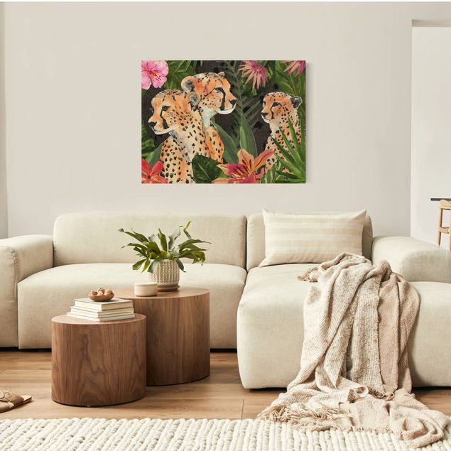 Cat canvas art Three Cheetahs In The Jungle