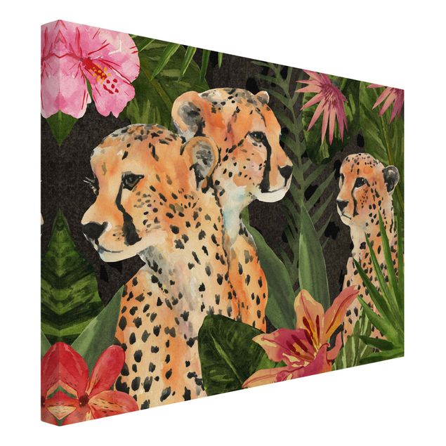 Floral prints Three Cheetahs In The Jungle