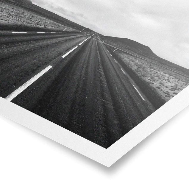 Posters landscape Straight Road In Iceland