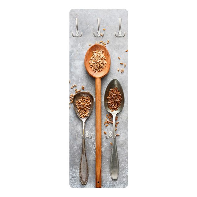 Wall mounted coat rack Cereal Grains Spoon
