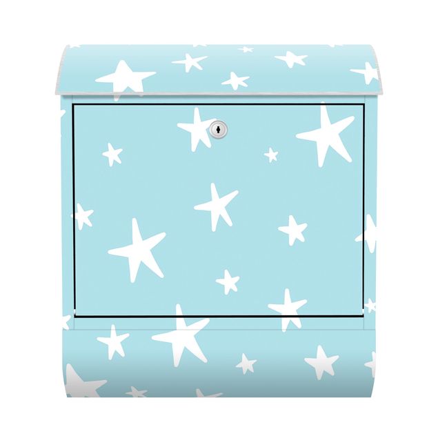 Letterboxes Drawn Big Stars Up In Blue Sky