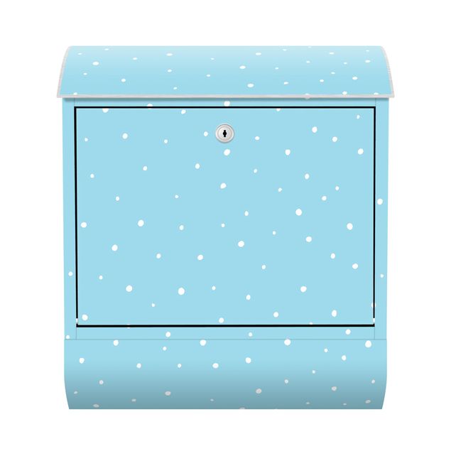 Letterboxes Drawn Little Dots On Pastel Blue