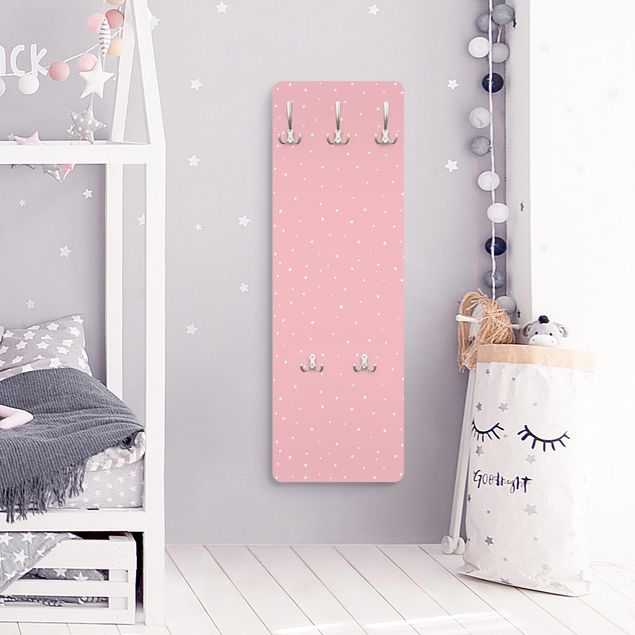 Wall mounted coat rack patterns Drawn Little Dots On Pastel Pink