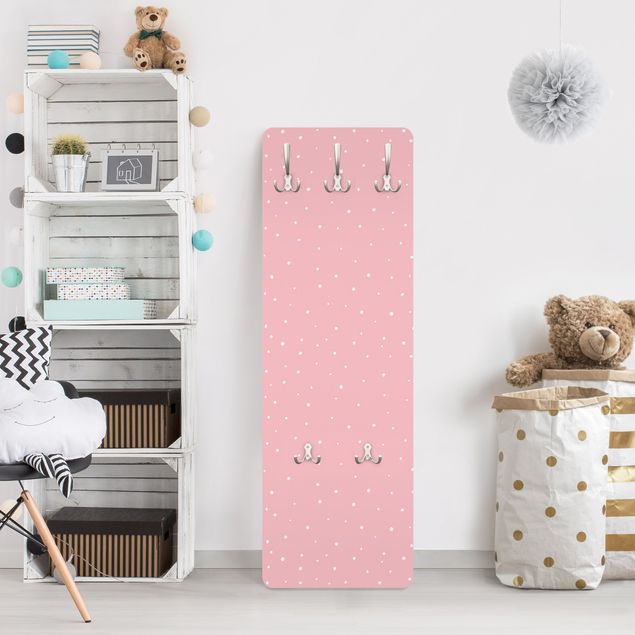 Wall coat rack Drawn Little Dots On Pastel Pink