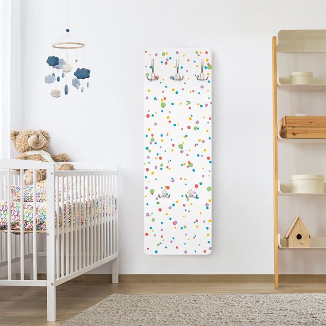 Wall mounted coat rack multicoloured Drawn Little Dots Colourful