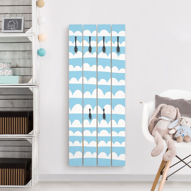 Shabby chic coat rack Drawn White Bands Of Clouds Up In Blue Skies
