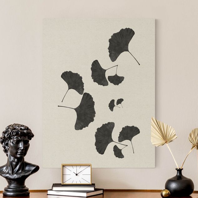 Canvas art prints Ginkgo Composition In Black And White