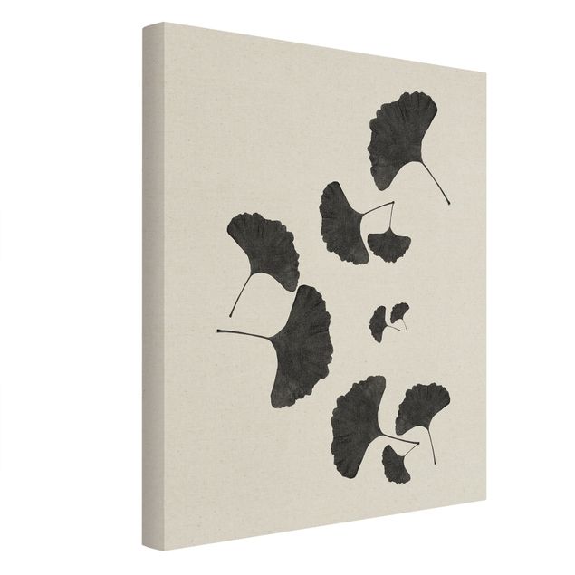 Canvas wall art Ginkgo Composition In Black And White