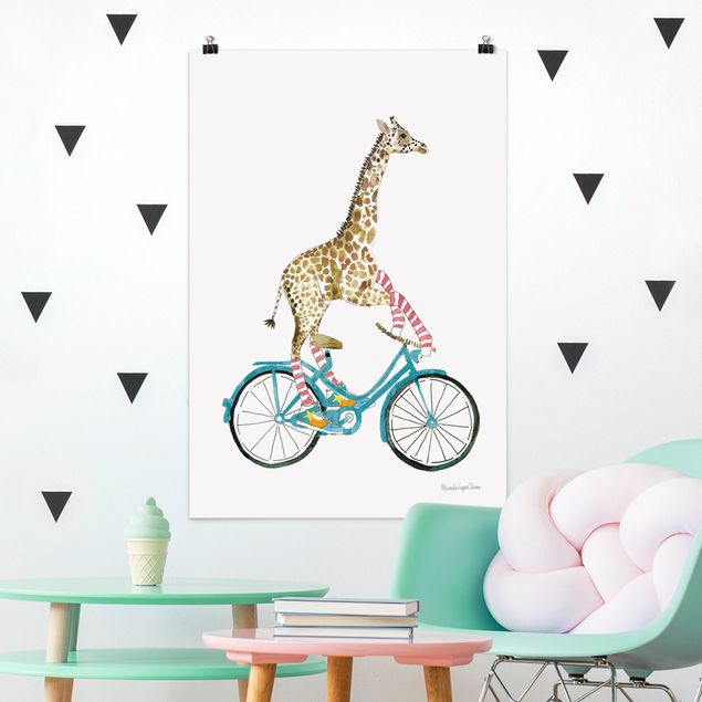 Kids room decor Giraffe on a joy ride II