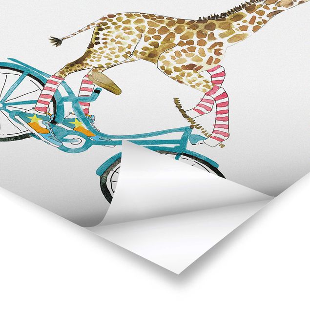 Poster print Giraffe on a joy ride II