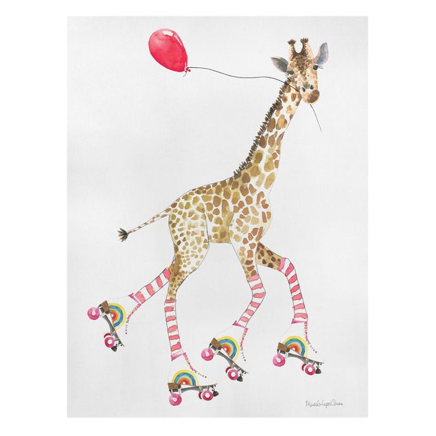 Modern art prints Giraffe on a joy ride