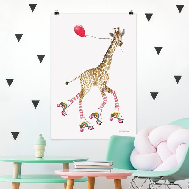 Kids room decor Giraffe on a joy ride