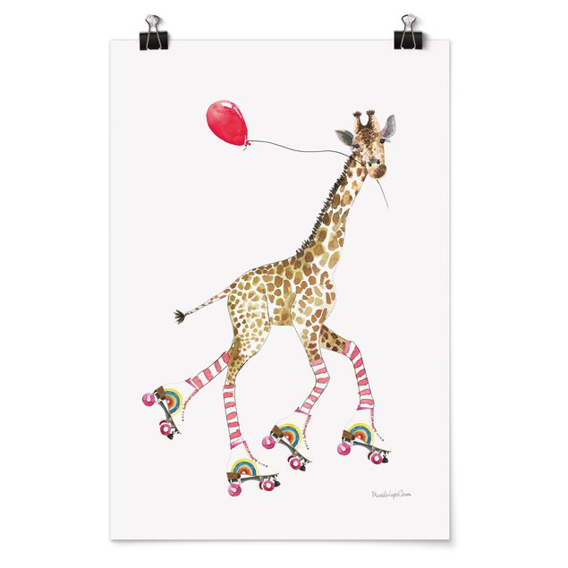 Contemporary art prints Giraffe on a joy ride
