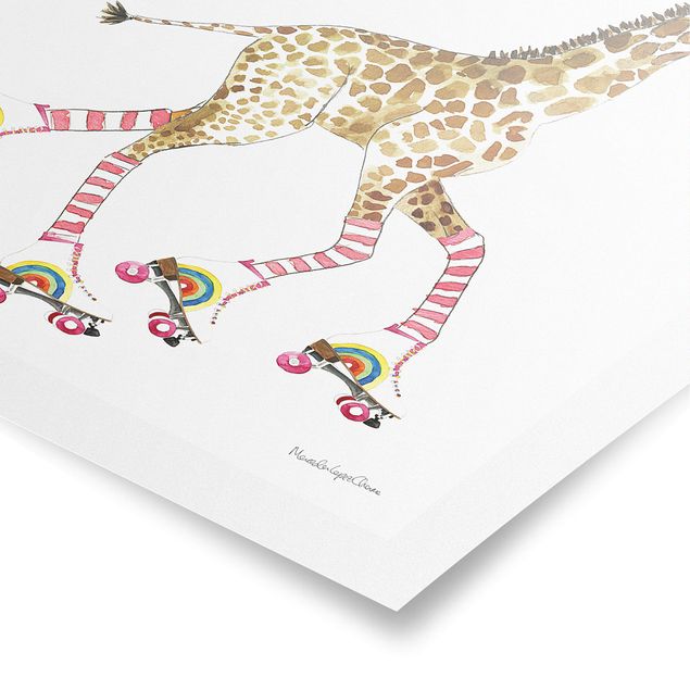 Posters animals Giraffe on a joy ride