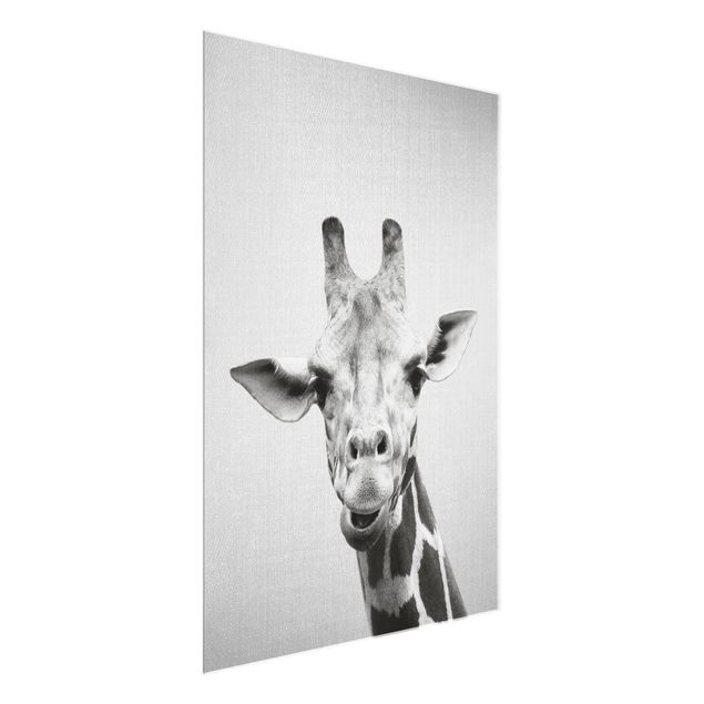 Glass prints pieces Giraffe Gundel Black And White