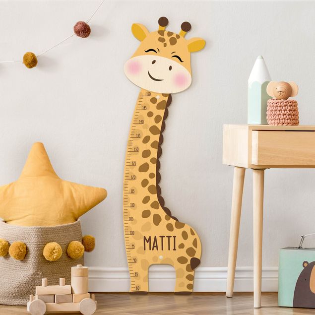 height chart wall Giraffe boy with custom name