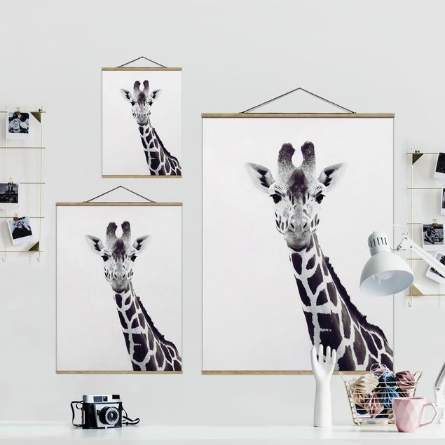 Monika Strigel Art prints Giraffe Portrait In Black And White