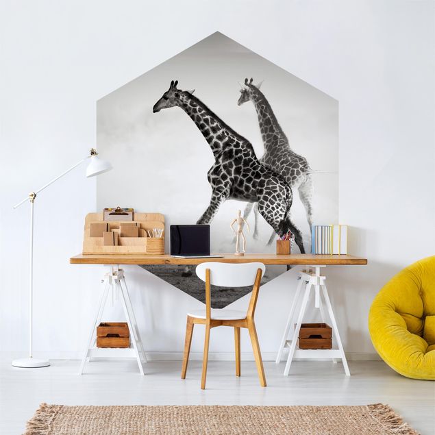 Africa wallpaper Giraffe Hunt