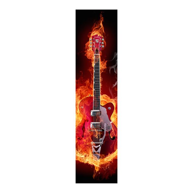 Sliding panel curtains Guitar In Flames