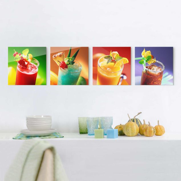 Modern art prints colourful cocktails