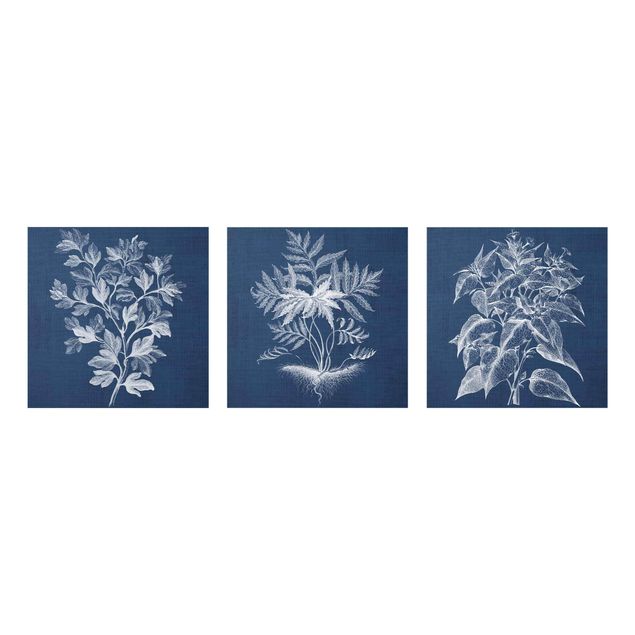 Floral prints Denim Plant Study Set I