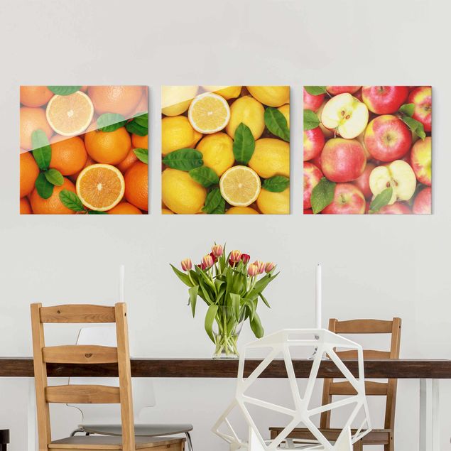 Glass prints flower Fruit Trio