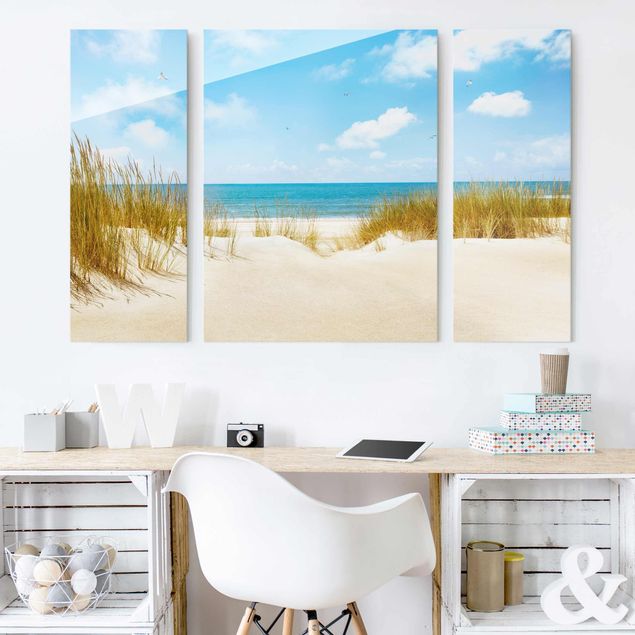Glass prints dunes Beach On The North Sea