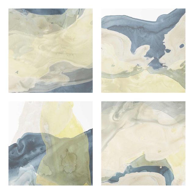 Abstract glass wall art Ocean And Desert Set II