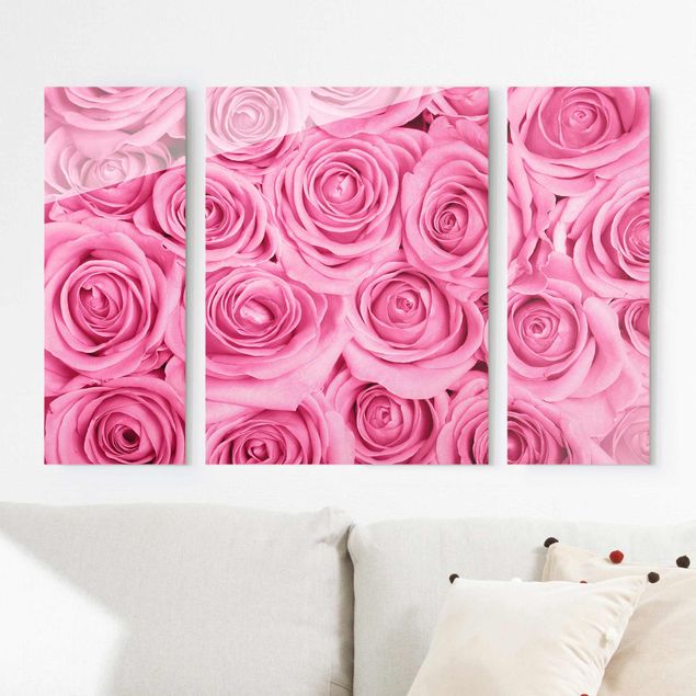 Glass prints rose Pink Roses