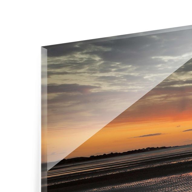 Glass prints landscape Sunrise Over The Mudflat