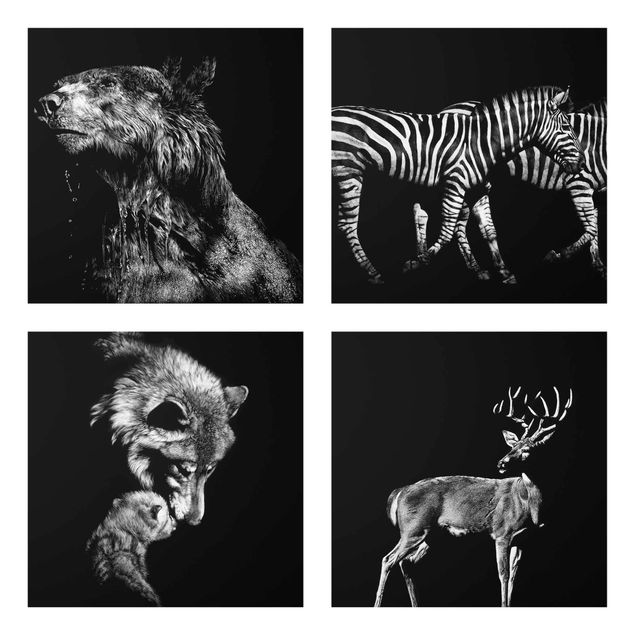 Deer canvas Wild Animals From Black Set I
