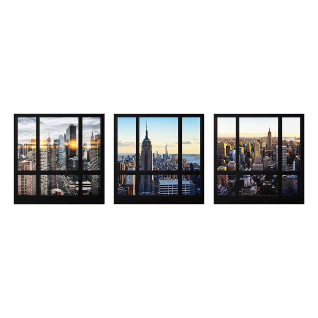Glass prints architecture and skylines Window Views Of New York