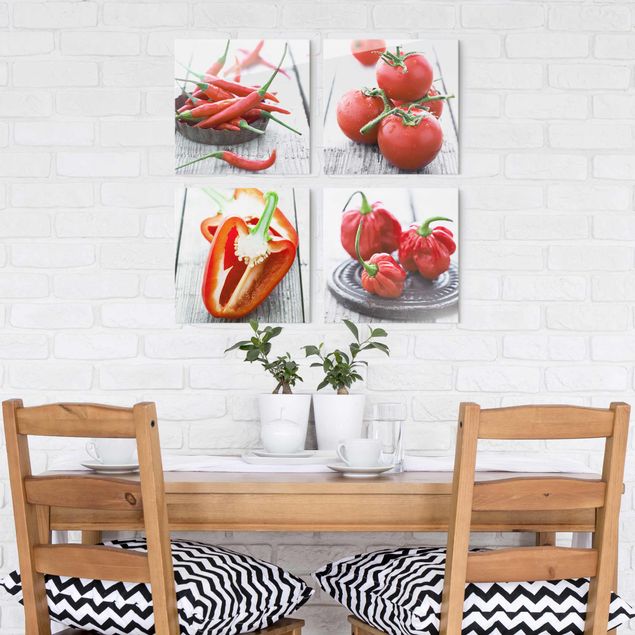 Vegetable prints art Red Vegetables
