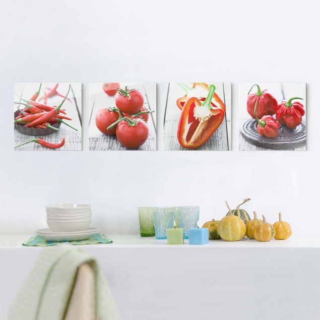 Glass prints flower Red Vegetables