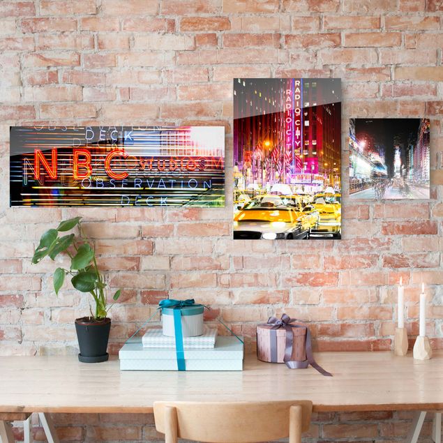 Glass prints New York Times Square City Lights