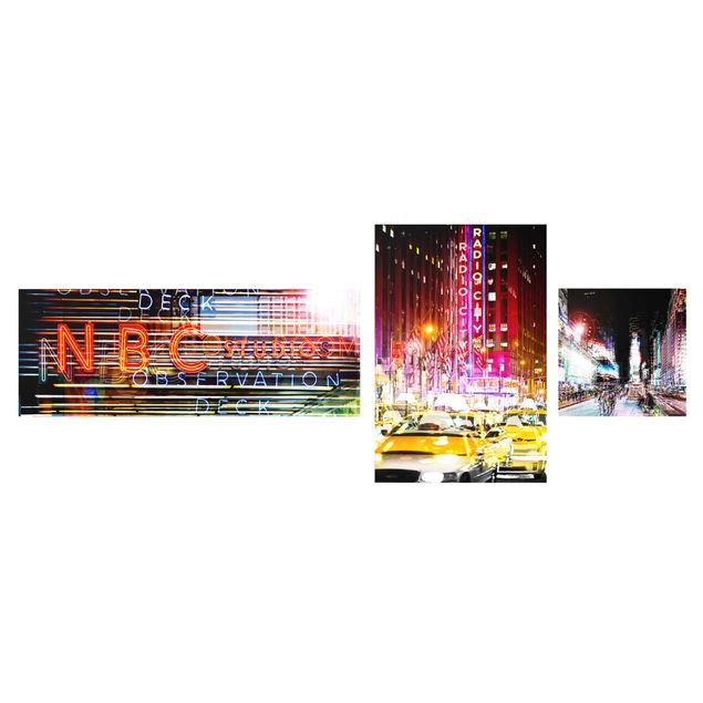 Glass prints architecture and skylines Times Square City Lights