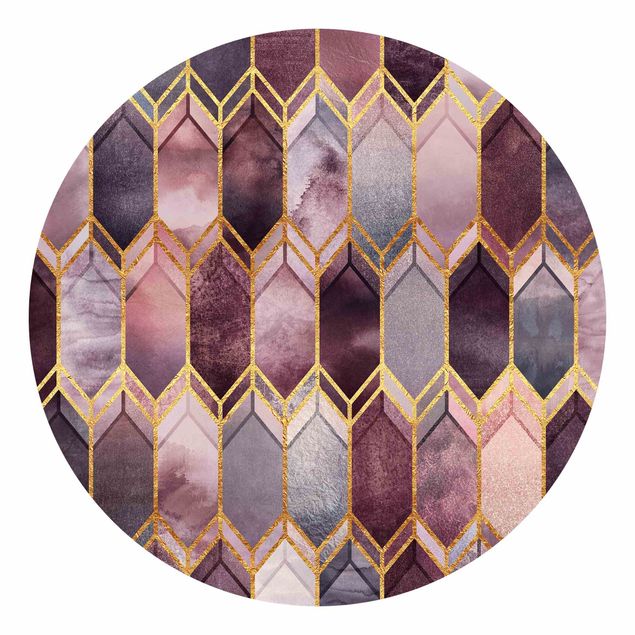 Wallpapers patterns Stained Glass Geometric Rose Gold