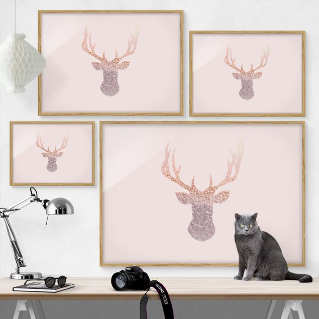 Framed prints animals Shimmering Deer