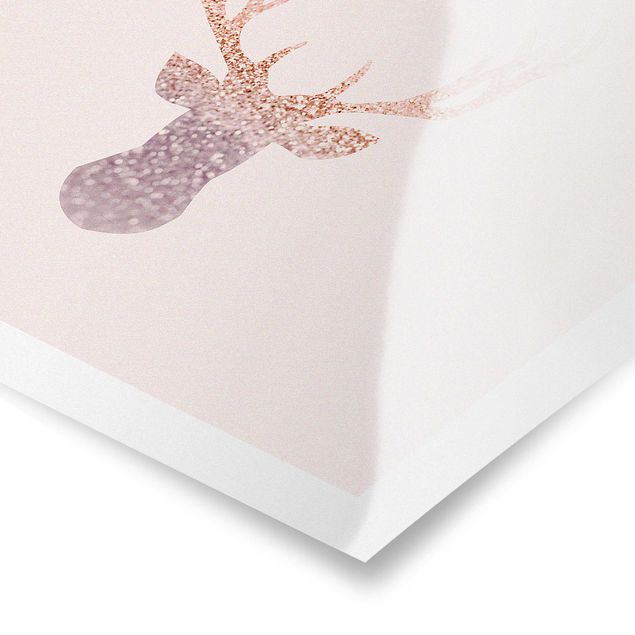 Prints pink Shimmering Deer