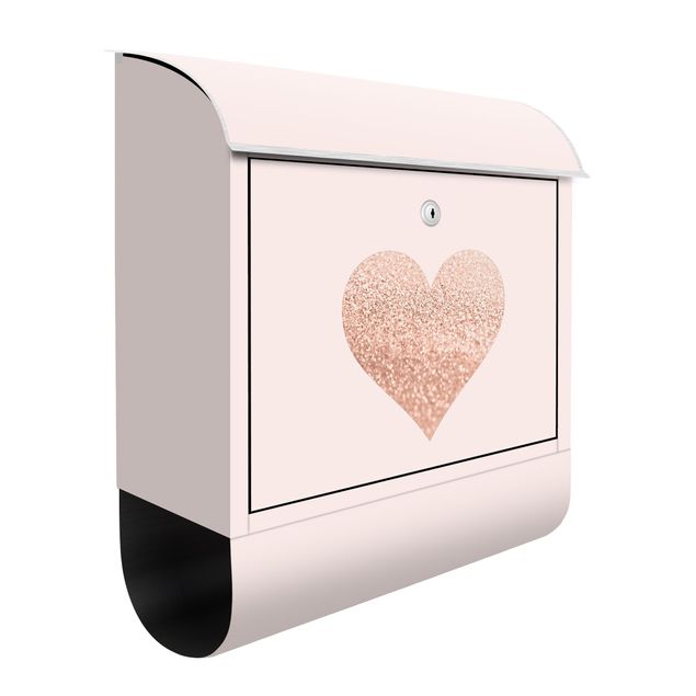 Letterboxes pink Shimmering Heart